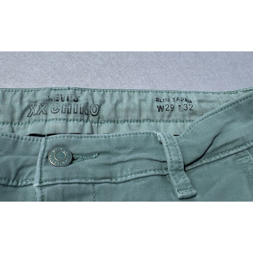 Levi's XX‎ Chino Slim Taper Pants Sage Green Men's W29 L32 - Picture 3 of 16